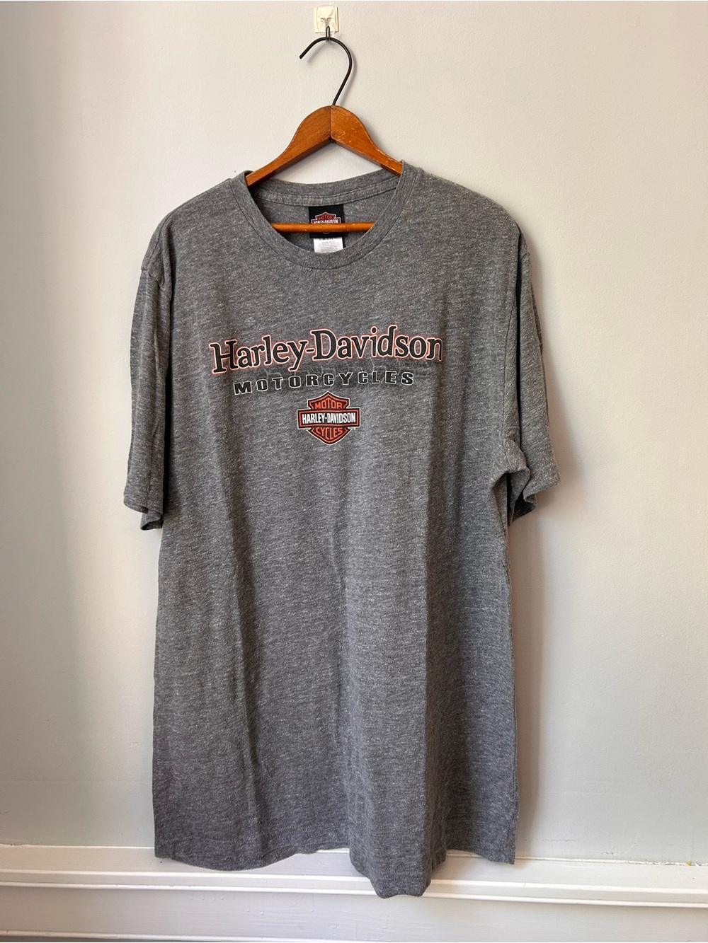Vintage Valley Harley Davidson Motorcycle Wheeling WV bike grey tee shirt XXL